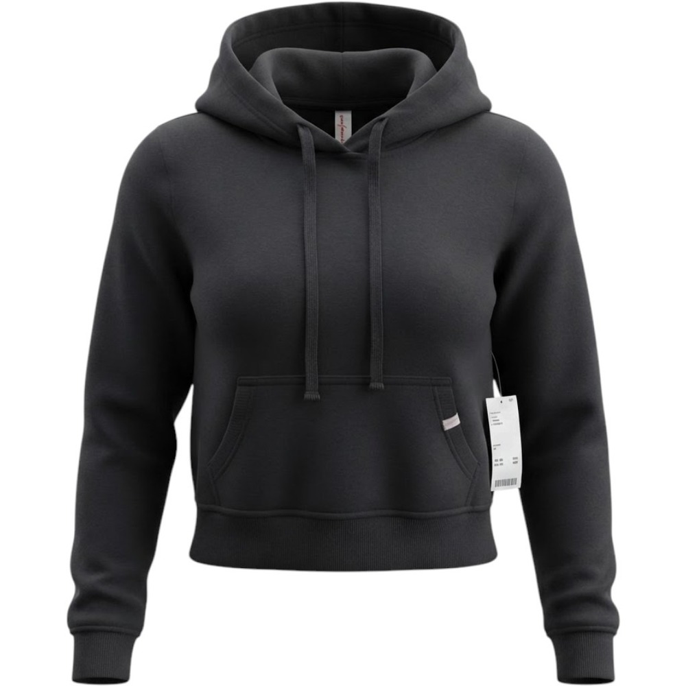 NWT Urban Outfitters BDG Black Cropped Shrunken Hoodie Pullover Sweatshirt Sz M